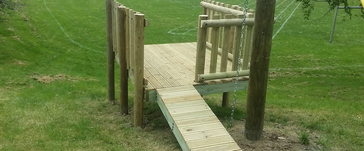 take off platform for zip wire at school