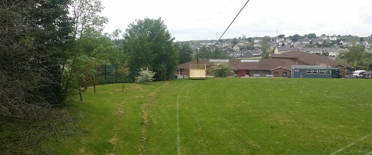 zip wire in playing fields