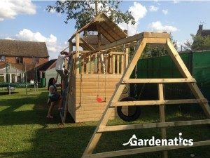 wooden climbing frame