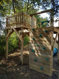 climbing wall to zip wire platform