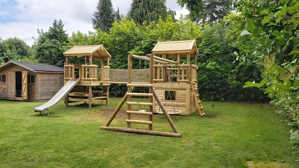 Offset Front View - Wooden Climbing Frame & Tree House Design and Build ...