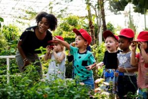 kids exploring nature